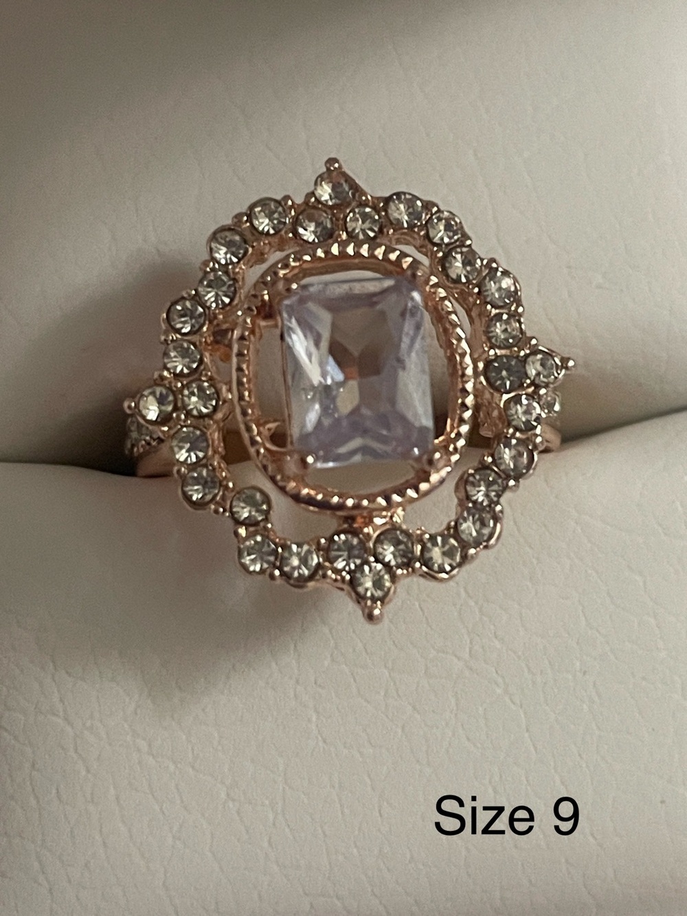 Sterling Silver Zirconia Size 8 intricate statement ring